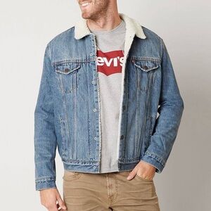 Levi's Trucker Jean Jacket Sherpa Faux Sherpa Lining Men's Size L